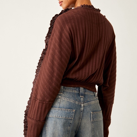 Free People More Romance Sweater in Mocha - Picture 4 of 4